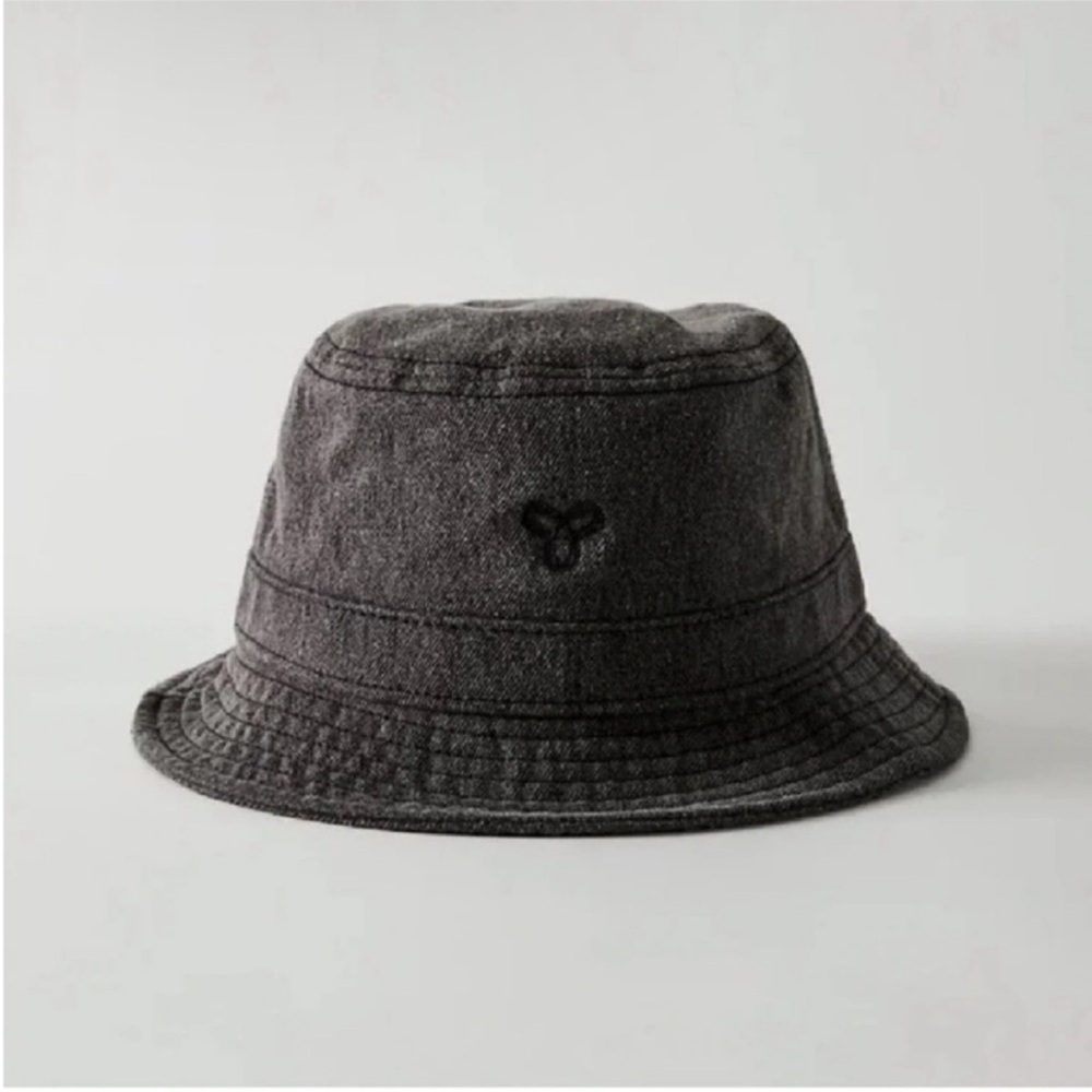 TNA | Aritzia Logo Black Washed Denim Bucket Hat